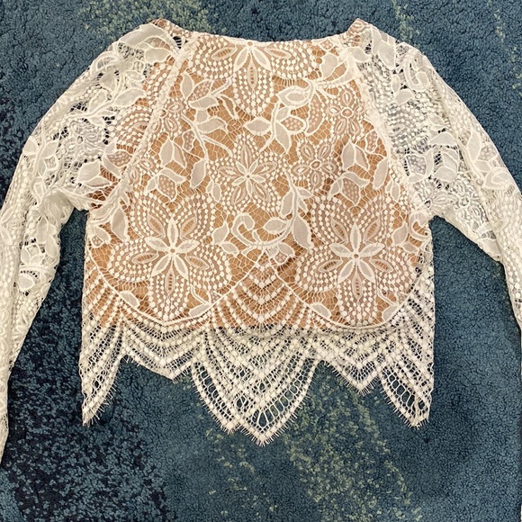 For Love and Lemons Guava Top in Nude/White. Size Small. - Picture 3 of 4